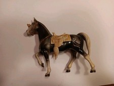 Vintage 1970s, WS Toys, Molded Hard Plastic Horse, Saddle, Chain, Hong Kong