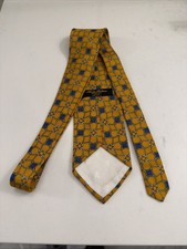 Brooks Brothers Silk Yellow Chain-Link Necktie Tie Italian Fabric USA Made