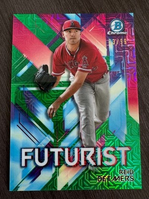 2021 Bowman Chrome Reid Detmers #FUT-RD Futurist Green Mojo Refractor serial /99