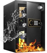 YAYAG 2.5 Cuft Home Safe Box Fireproof Waterproof, Anti-Theft Security Box wi...