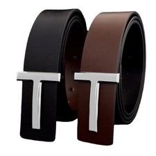 Genuine Leather Belt 3.7cm Pin Buckle Men's Casual Denim Jeans Waist Belts
