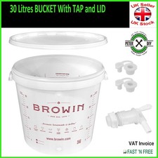 30L Litre FERMENTATION BUCKET CONTAINER with TAP Home Brew Beer Wine Making