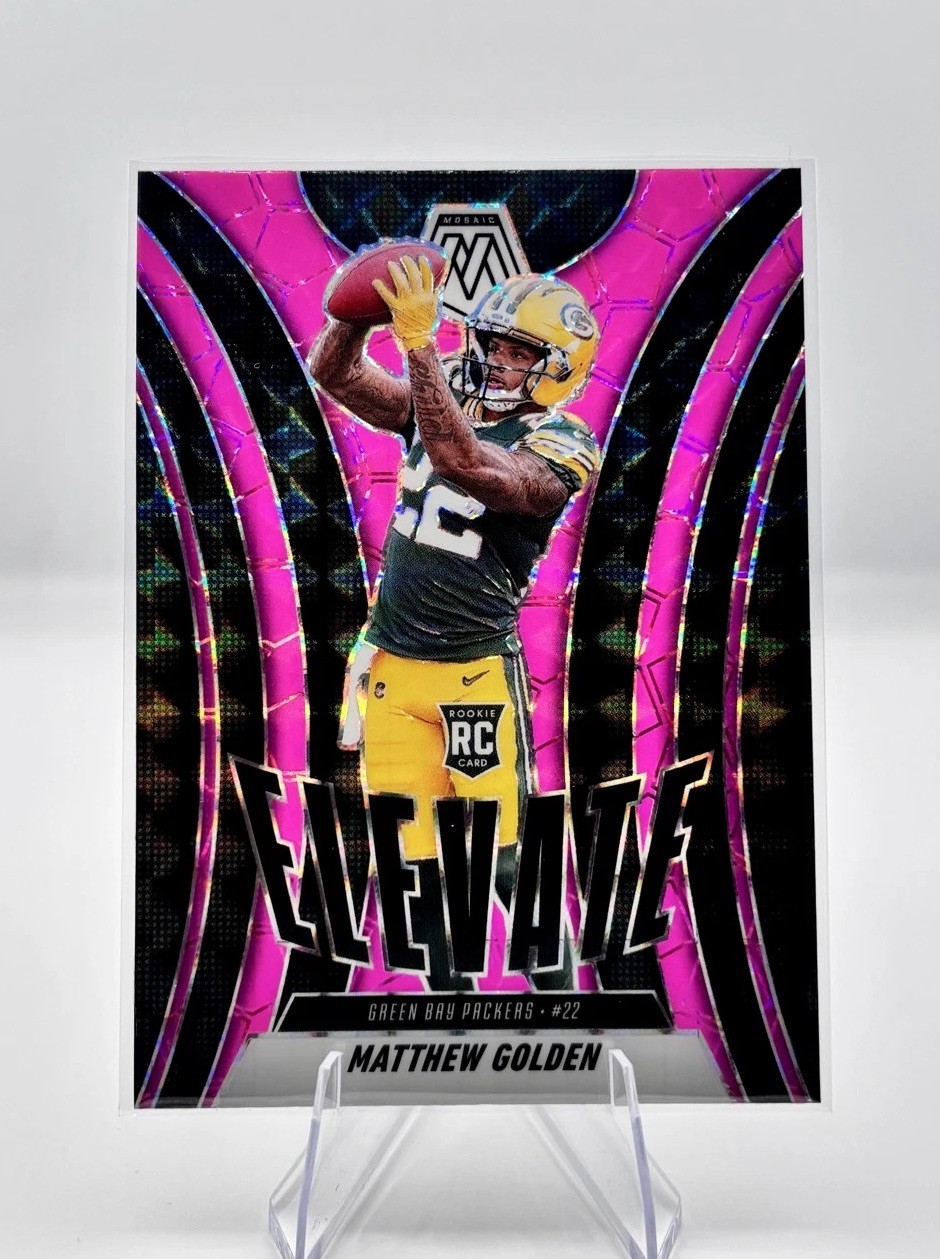 2025 Panini Mosaic - Elevate Matthew Golden Mosaic Pink Fluorescent Prizm (RC)