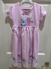 NEW Disney Stitch Girl s Size 8 Short Sleeve Pink Dress