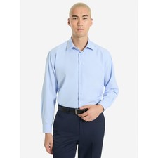 Chaps Mens Dress Shirt Size M Light Blue Performance Stretch Wrinkle Resistant