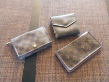 3 Authentic Vintage Louis Vuitton Leather Wallets Monogram, Damier Project