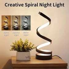 Table Lamps for Living Room,Modern Spiral Dimmable LED Table Lamp, Small Bedside