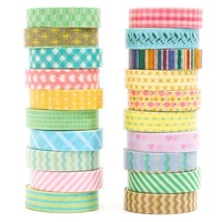 Washi Tape Set 20 Rollen Dekoratives Klebeband Bunt FüR Scrapbooking Planer