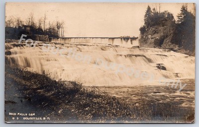 Dolgeville, NY: 1912 RPPC High Falls Dam, Vintage New York Real Photo Postcard