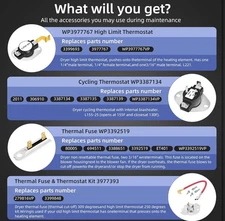 279838 W10724237 Dryer Heating Element for Whirlpool Wed4815ew1 Maytag Centennia