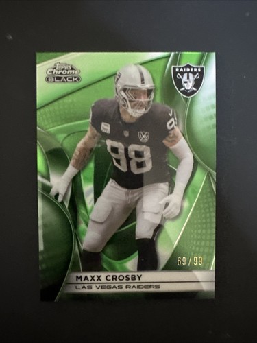 MAXX CROSBY 2025 TOPPS CHROME BLACK #55 RAIDERS *GREEN WAVE REFRACTOR /99*