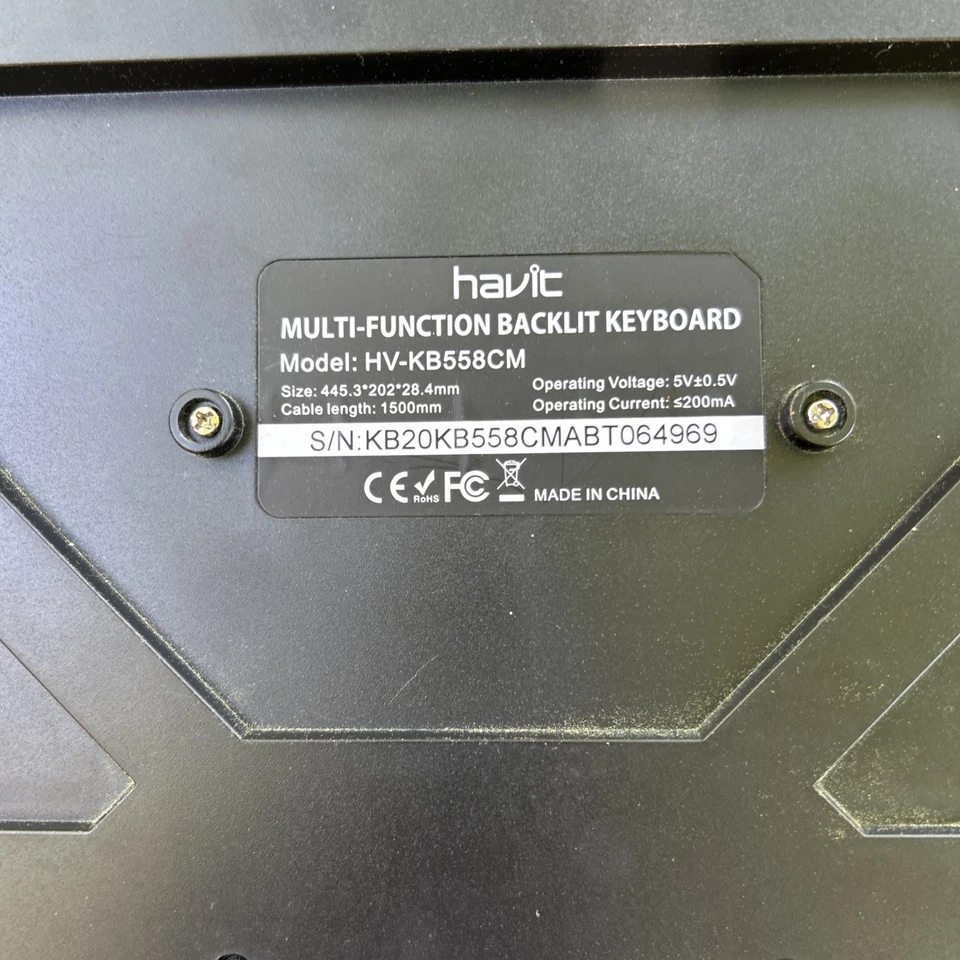 Havit Magic Eagle Game Series Wired Keyboard Backlit MODEL HV-KB558CM  BLACK (F1 - Image 4 of 4