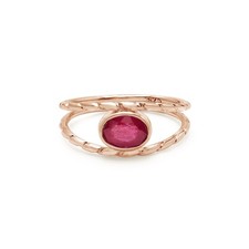 Genuine Ruby Ring 925 Sterling Silver Rose Gold Plated Split Shank Jewelry