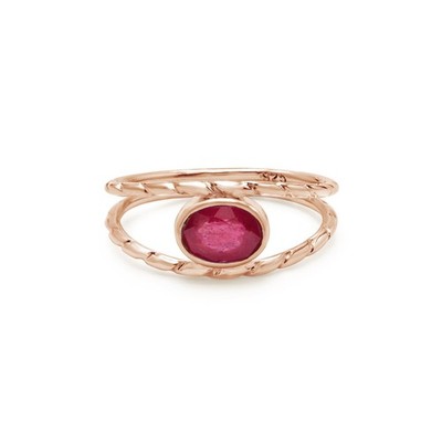 Echt Rubin Ring 925 Sterling Silber Rosevergoldet Split Shank Schmuck