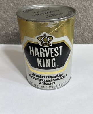 Harvest King Transmission Fluid Quart Cardboard Can -  Vintage Ford Type F