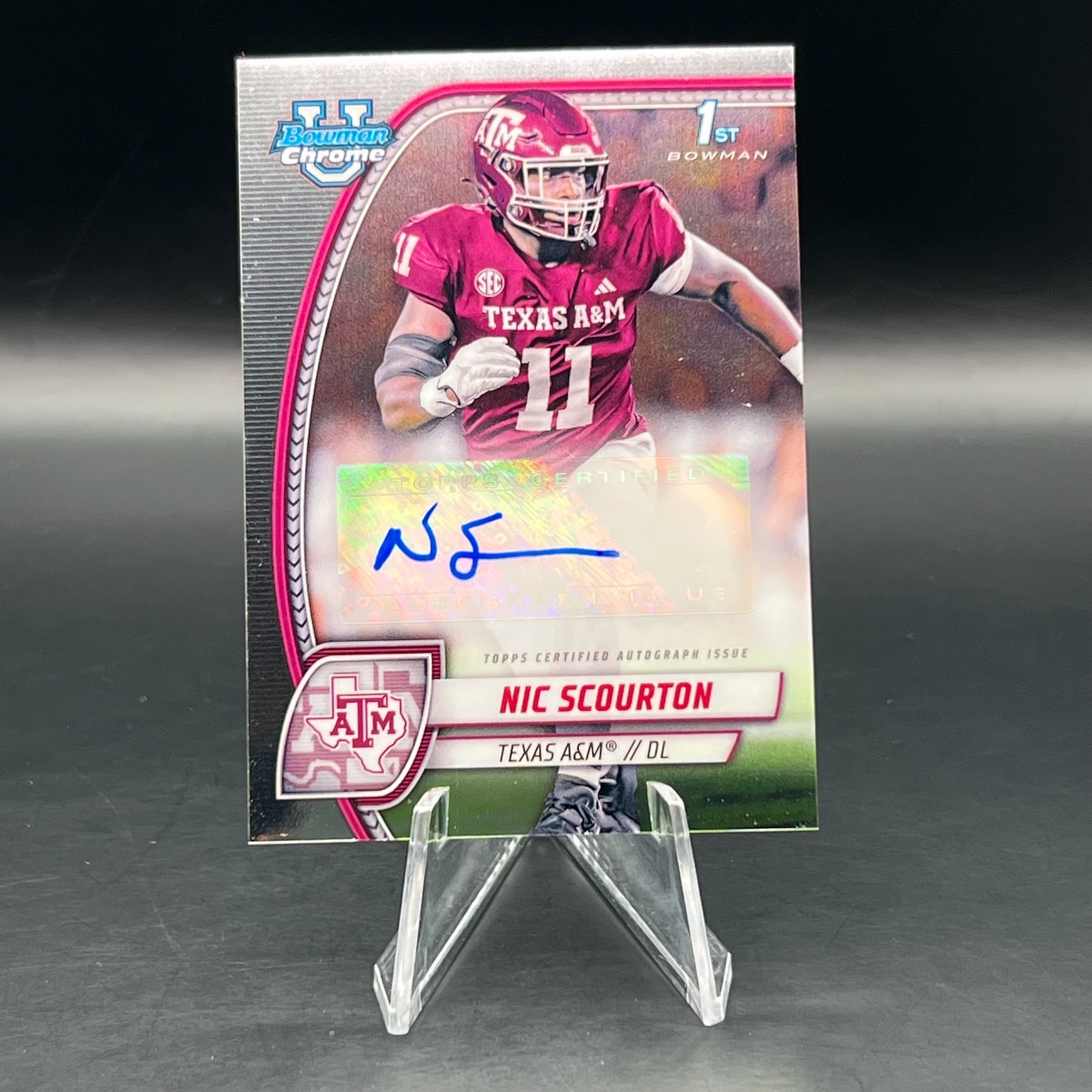 Nic Scourton 2024 Bowman University Chrome #PA-NSC 1st Prospect Auto RC