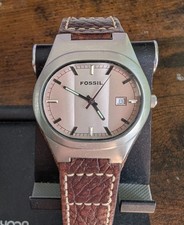 Fossil JR‑8192 Men’s Watch – Brown Leather Strap – Date – Working - New battery