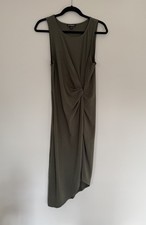 Express Olive Green Twist-Front Sleeveless Casual Midi Dress Size M