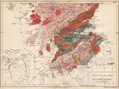 SOUTHERN SCOTLAND Geological map. STANFORD 1913 old antique plan chart - Image 1 of 2