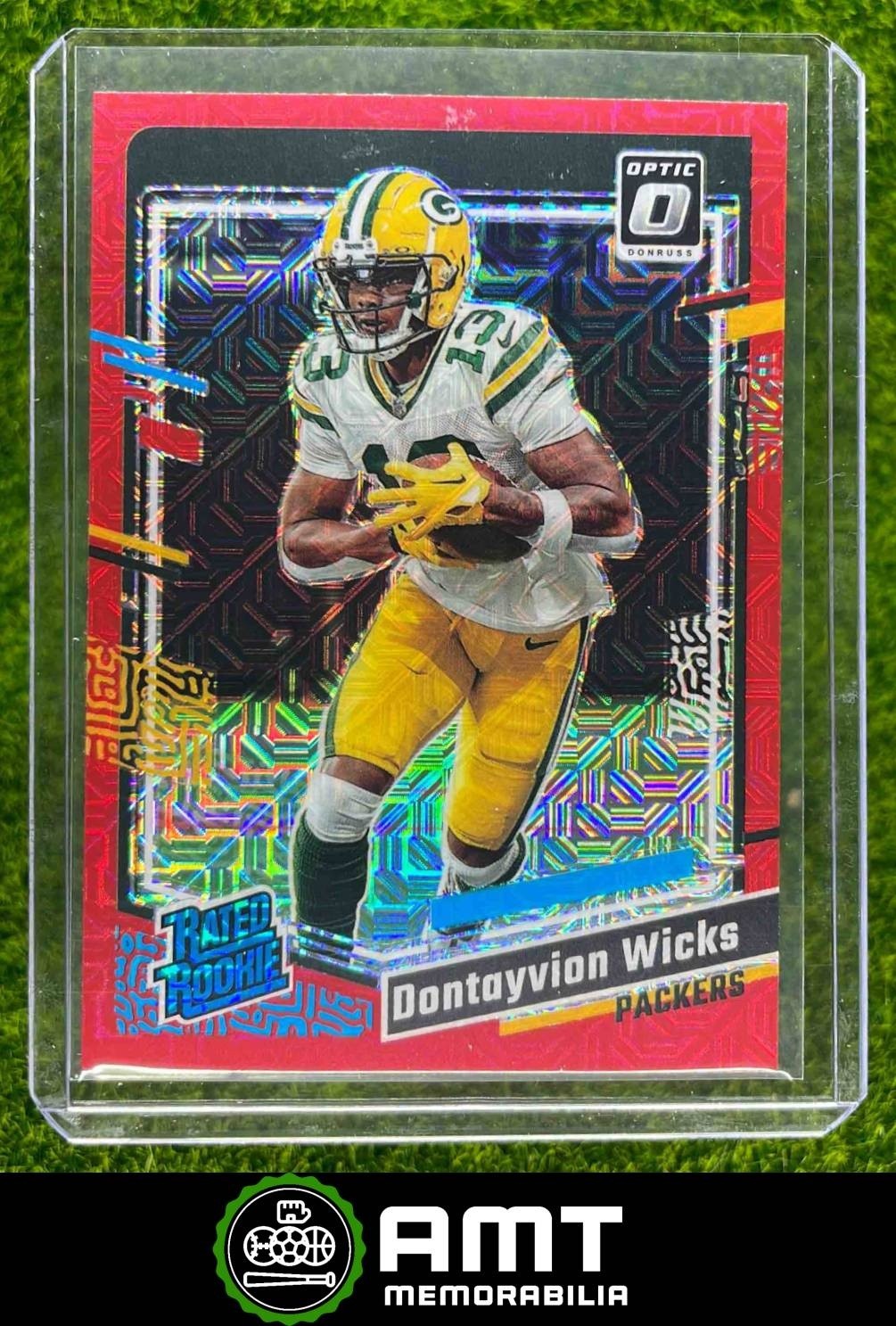 Dontayvion Wicks RC 2023 Panini Donruss Optic Red Mojo Prizm Packers #249