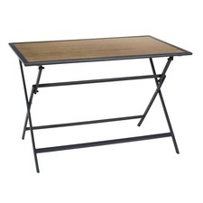 Table de Jardin Pliable "Barcelone" 110cm Gris & Naturel