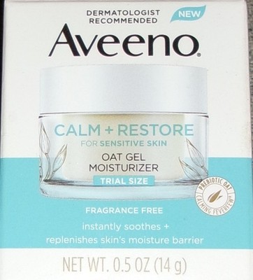 Aveeno Calm and Restore for Sensitive Skin, Oat Gel Moisturizer - .5oz. NEW