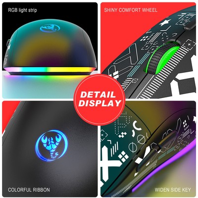  T90 2.4G Wireless Mechanical Mouse RGB Gaming Mouse Ergonomic Design 10 CB