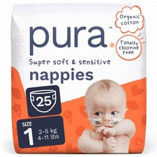 Newborn Baby Nappies Size 1 25 Count 2-5kg/4-11lbs Cloud Soft Premium Nappies 0.19 per nappy