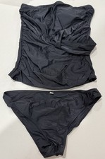 Women s Black 2 Piece Swimsuit Size XL Top And Bottoms