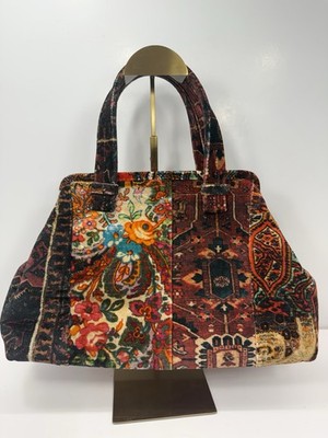 Marian Paquette Victoria Velvet Patchwork Bag Satchel Carpet Bag Couture Handbag
