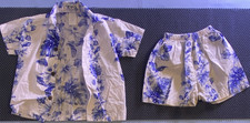 RKS Boys 2-Piece Hawaiian Tropical Floral Shirt Shorts Set Blue/White Size 2
