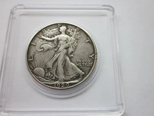 1929-D WALKING LIBERTY HALF DOLLAR, CHOICE ORIGINAL VERY FINE