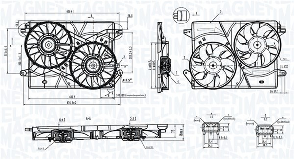 LüFter MotorküHlung Magneti Marelli 069422901010 12V 202W 305Mm FüR Chrysler LX-image