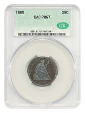 1880 25C CACG PR67 - Liberty Seated Quarter