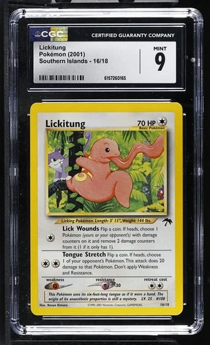 CGC 9 MINT Lickitung 16/18 Southern Islands Pokemon Card