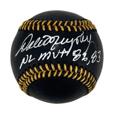 Dale Murphy Signed NL MVP 82,83 Inscription Rawlings Official Black & Gold Baseb
