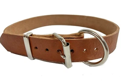 FUNK PLUS Heavy Duty 1 1/4" Wide Leather Taring Dog Collars with Durable Metal Hardware US