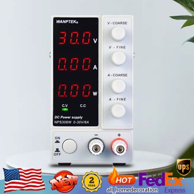 0-30V 0-6A Lab DC Bench Power Supply Variable Linear Adjustable Power Supply