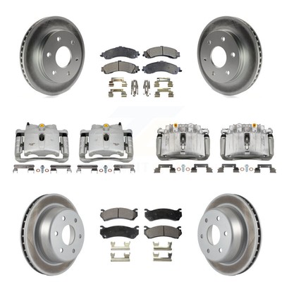 Brake Caliper Coat Rotor  Semi-Metallic Pad Front Rear Kit (10Pc) For Chevr