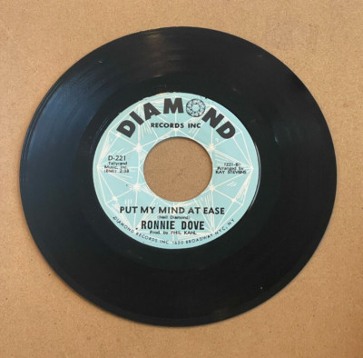 RONNIE DOVE PUT MY MIND AT EASE/MY BABE DIAMOND 45 221