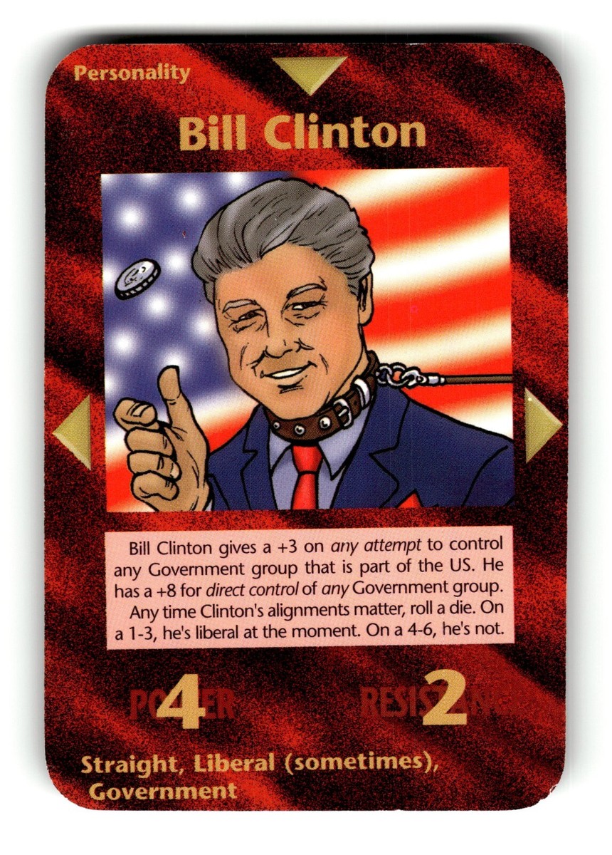 Bill Clinton Card Limited INWO Illuminati New World Order Game | eBay