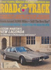 Road & Track April 1977 – Aston Martin Lagonda / Arrow JP 770 DW / Mazda GLC / D