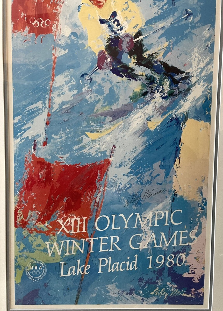 Hand Signed Leroy Neiman 1980 XIII Olympic Lake Placid Winter Game
