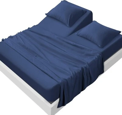 SPRINGSPIRIT Split Top King Sheet Set for Adjustable Bed 4 Piece Bed Sheet Set Deep Pocket