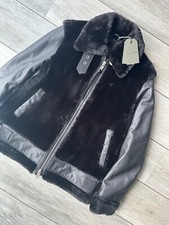 ALL SAINTS WOMEN'S BLACK "BEXLEY" SHEARLING COAT JACKET - MEDIUM - NEW & TAGS