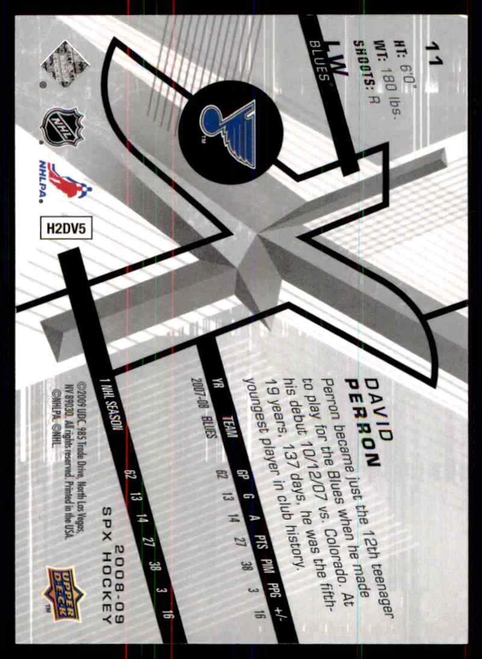 2008-09 SPx David Perron #11 - Image 2 of 2