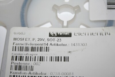 ca. 75  NTR4101PT1G  ONSEMI  MOSFET P-CH 20V 1.8A SOT23  Neu