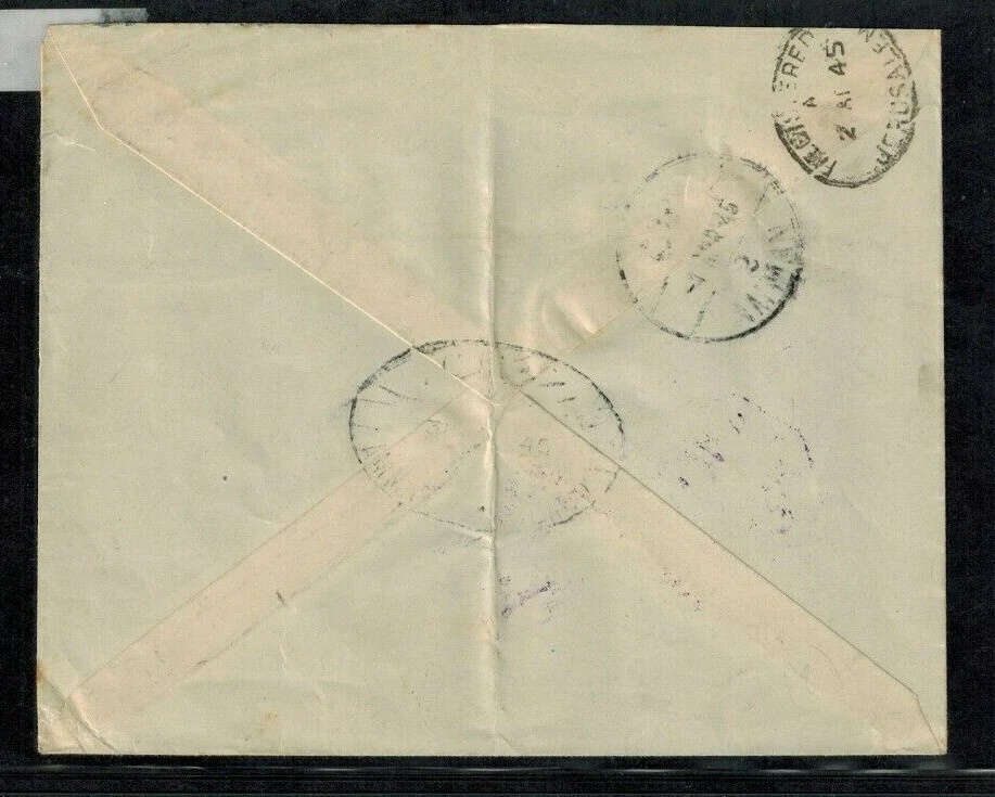 Transjordan Cover 1945 from Amman, Jordan to Jerusalem w/Censor Type 2B RARE - Image 2 of 2