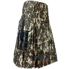 Kilts For Men Digital Camo Hybrid Kilt With Rose Ancient Scottish Kilts for sale