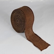 BROWN - HESSIAN Burlap Shabby Chic Wedding Craft Ribbon 65mm Wide - UK Seller
